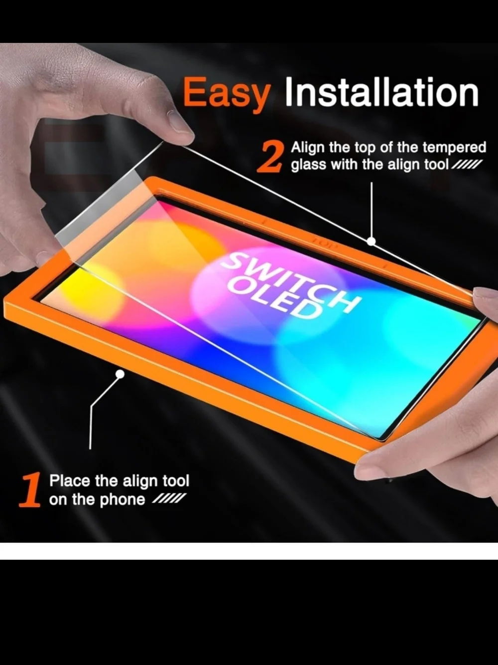 White Tempered Glass Screen Protector for Switch OLED 2021 - 5 Pack